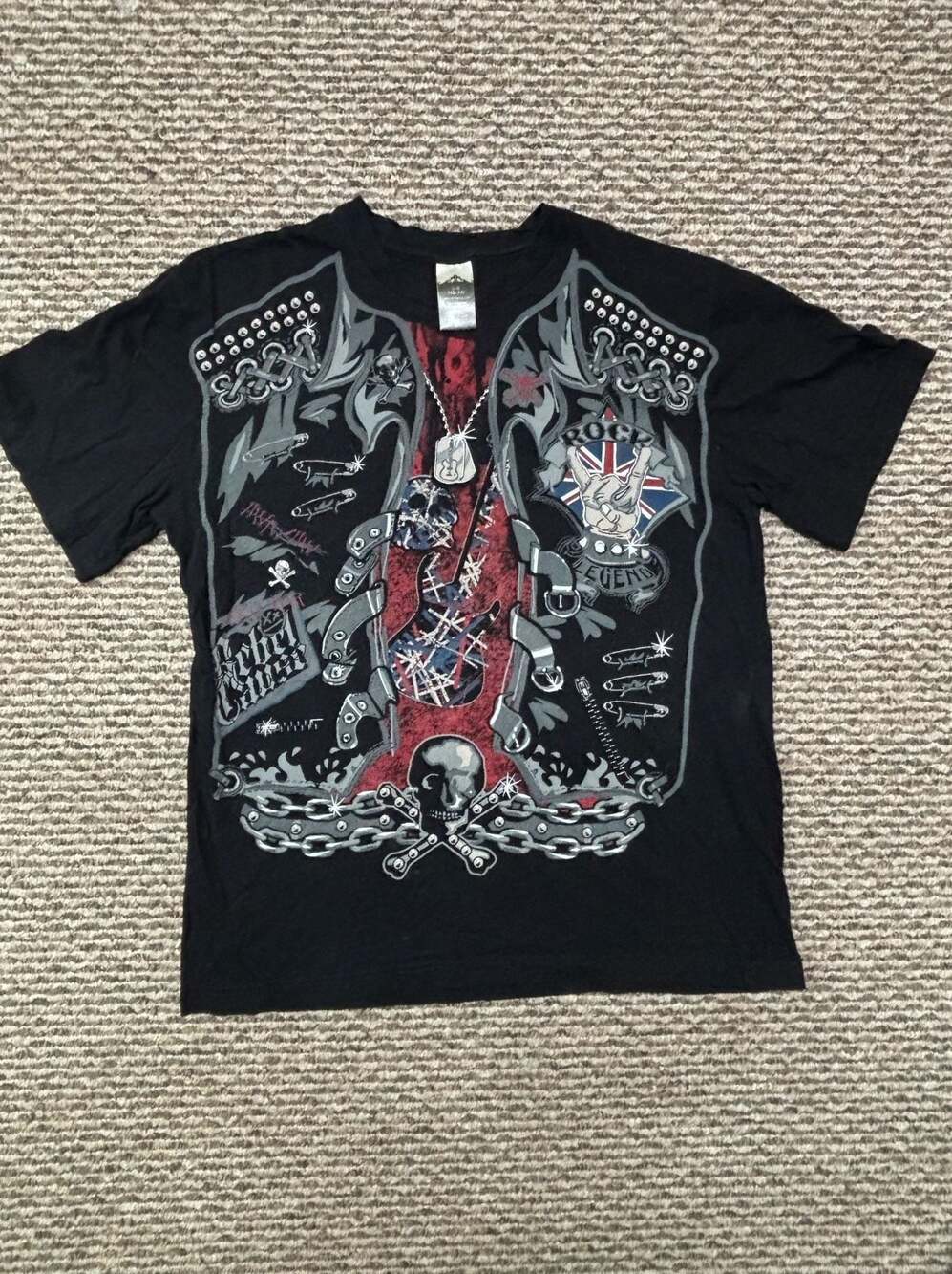 Greensource Rock Legend Rebel Cause British Punk Graphic T-Shirt Men's Large